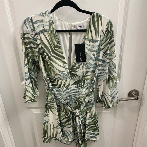 Fashion Nova Pants - Tropical print romper